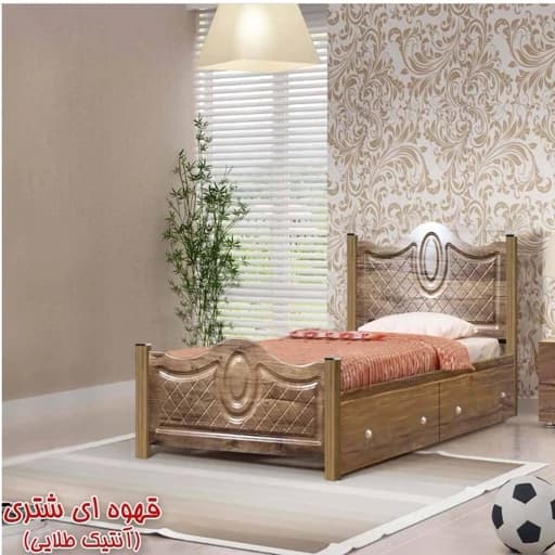 تخت خواب یک نفره مدل آرامش بدون کشو بدون تشک بدون کفی مبلمان فرنا مدل 1141479