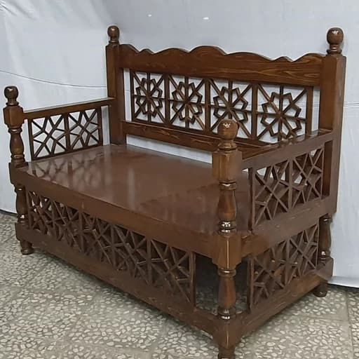 تخت سنتی 120 در 60 نیمکت سنتی صندلی سنتی مبلمان فرنا مدل 1141470