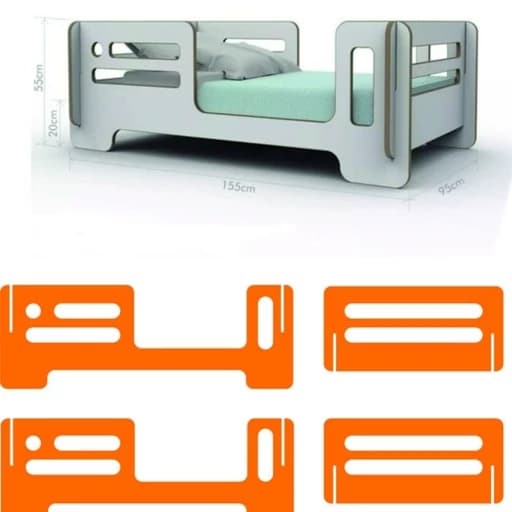 تخت خواب کودک ، تخت نوجوان ، تخت خواب مبلمان فرنا مدل 1141451