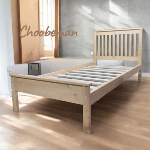 تخت خواب چوبی یک نفره مناسب تشک 100-200 مبلمان فرنا مدل 1141445