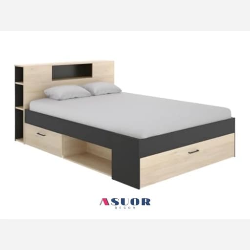 تخت 160 در 200 تمام mdf جادار باکفه تخت مبلمان فرنا مدل 1141421