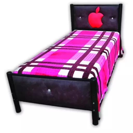 تخت خواب یک نفره فلزی لمسه تمام چرم ارسال پسکرایه مبلمان فرنا مدل 1141353