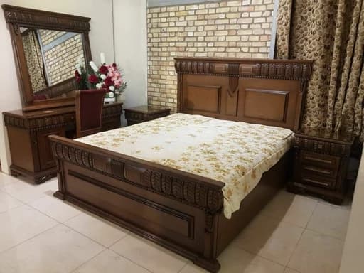 سرویس خواب 2نفره کلاسیک مدل گندم با کفی جکدار مبلمان فرنا مدل 1141345