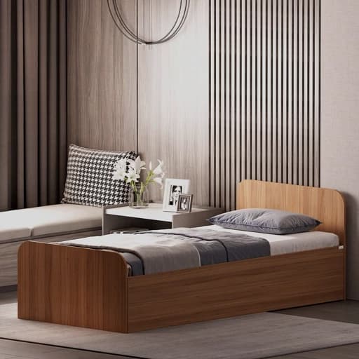 تخت خواب ملامینه یک نفره مدل FH931 سایز 90×200 سانتی متر مبلمان فرنا مدل 1141338