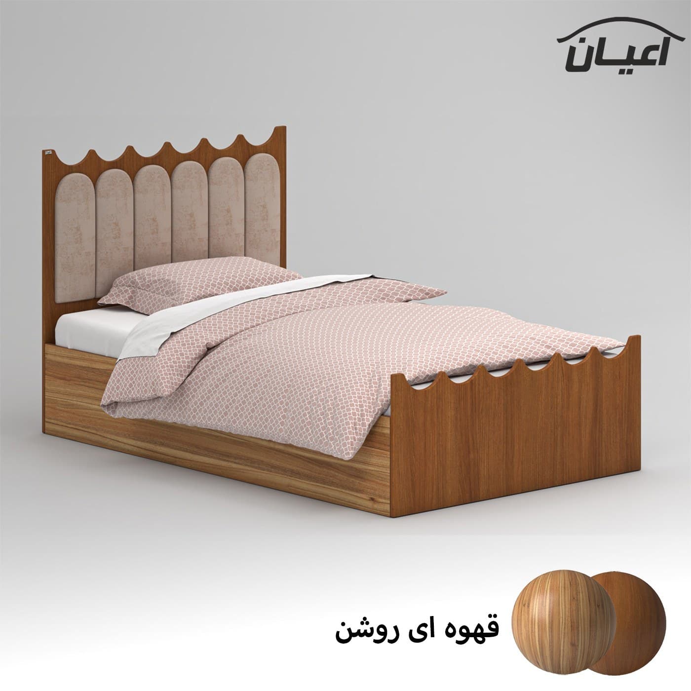 تخت خواب ام دی اف یک نفره مدل FH955 سایز 120×200 سانتی متر مبلمان فرنا مدل 1141335 — تصویر ۲