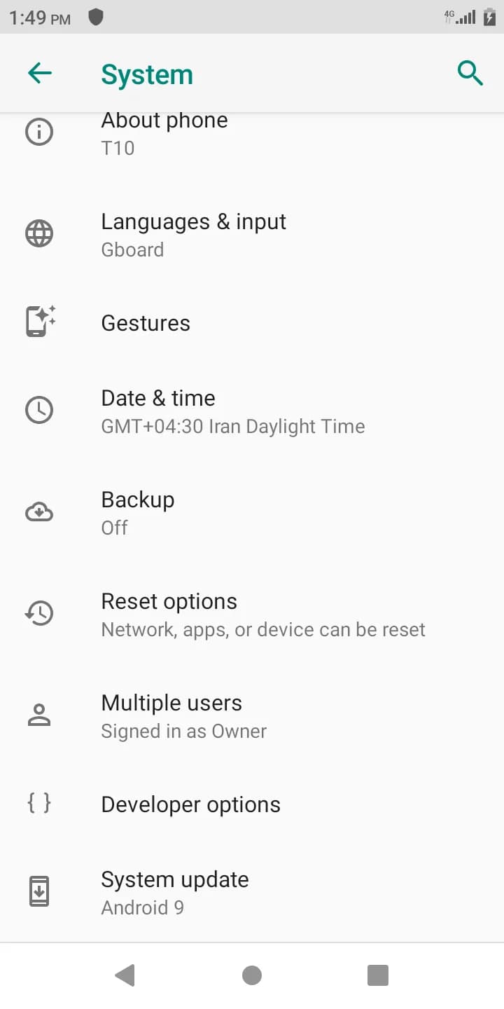 فایل فلش Gplus T10 اندروید 9.0 — تصویر ۲