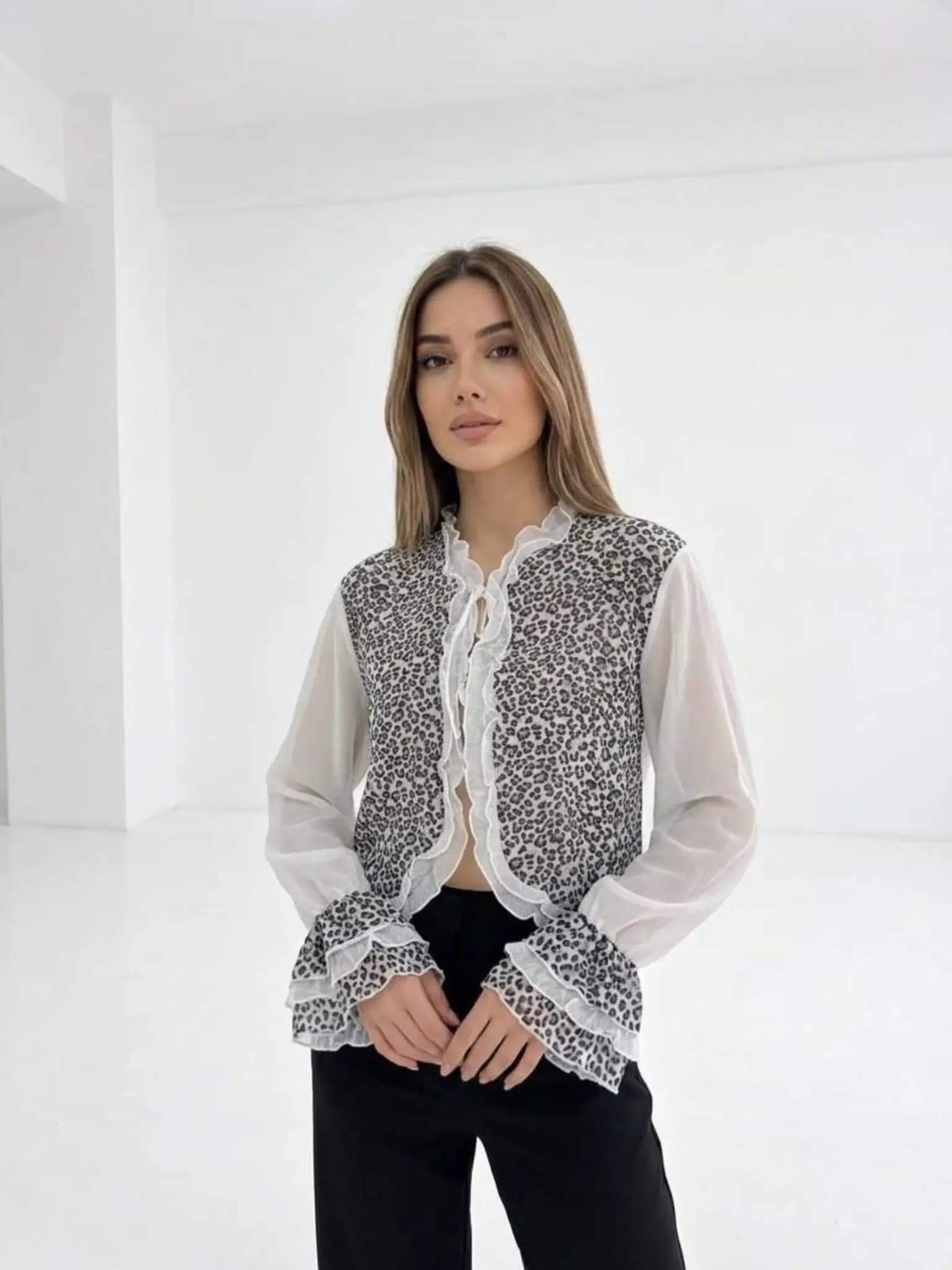 شومیز رویه پلیسه پلنگی زارا