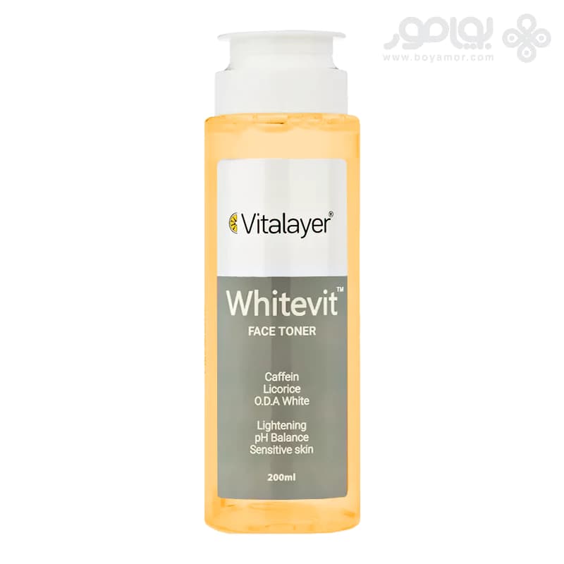 تونر روشن کننده ویتالیر مدل Whitevit مناسب پوست حساس حجم 200 میل