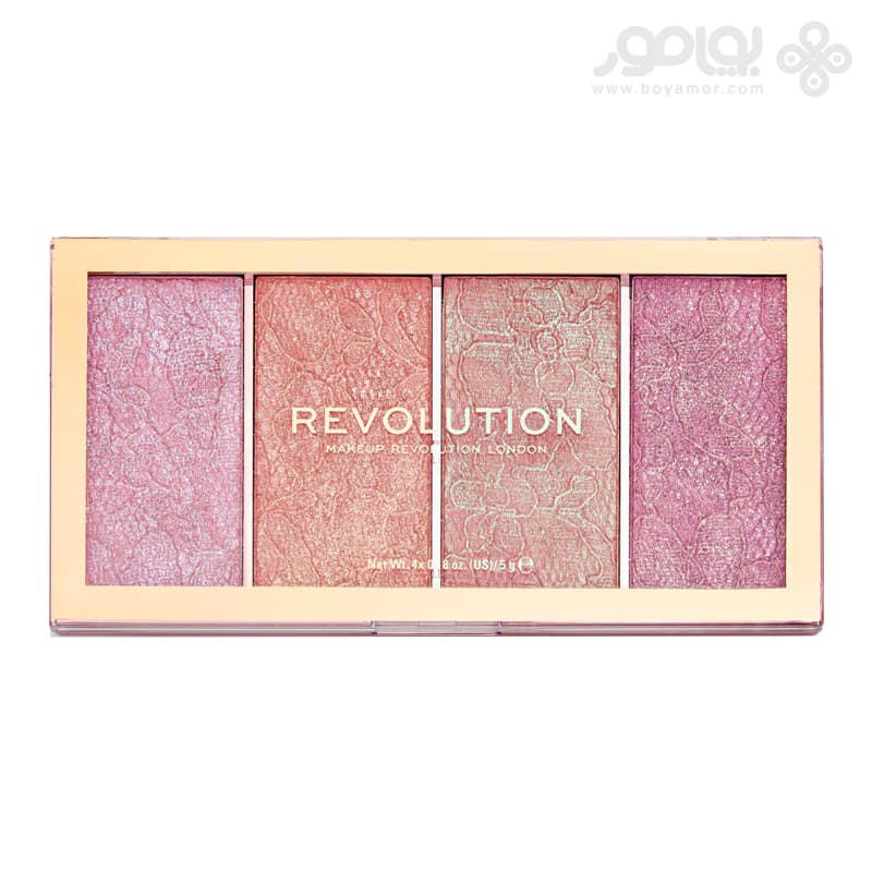 پالت رژگونه 4 رنگ رولوشن مدل VINTAGE LACE BLUSH