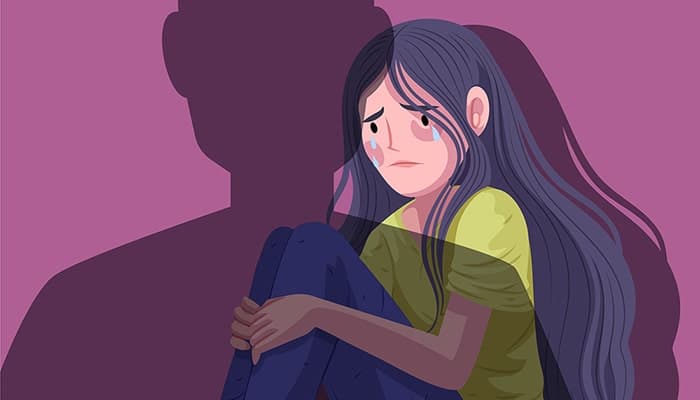 وکتور کاراکتر زن ناراحت با مفهوم خشونت علیه زنان