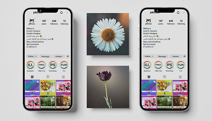 فایل لایه باز موکاپ اینستاگرام با طراحی مدرن