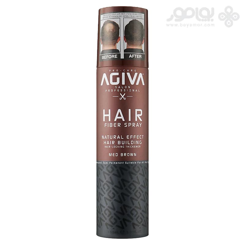اسپری پرپشت کننده موی آگیوا مدل Fiber Spray رنگ قهوه ای