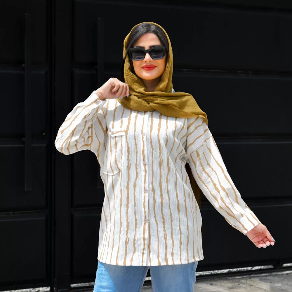 مانتو دخترانه راه راه کد 25966 — تصویر ۲