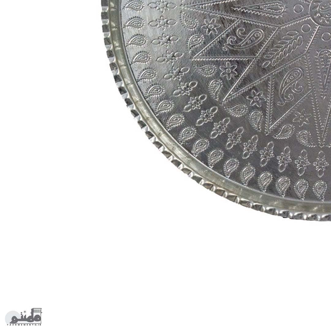سینی مسی گرد نقره ای سایز 3 دهنه 20 — تصویر ۳