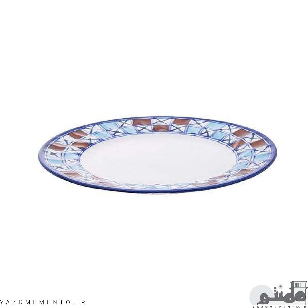بشقاب چینی تخت طرح شطرنجی مجموعه 6 عددی — تصویر ۳