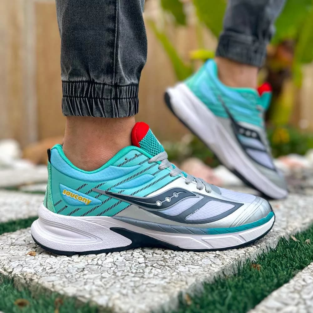 کتانی مردانه Saucony فیروزه ای کد 25832 — تصویر ۵