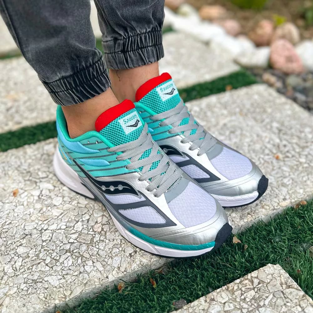 کتانی مردانه Saucony فیروزه ای کد 25832 — تصویر ۲