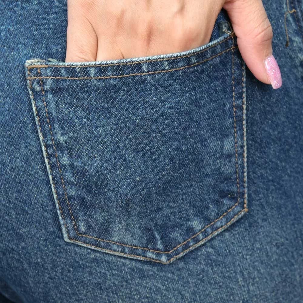 شلوار جین دخترانه مام آبی کد 25692 — تصویر ۲