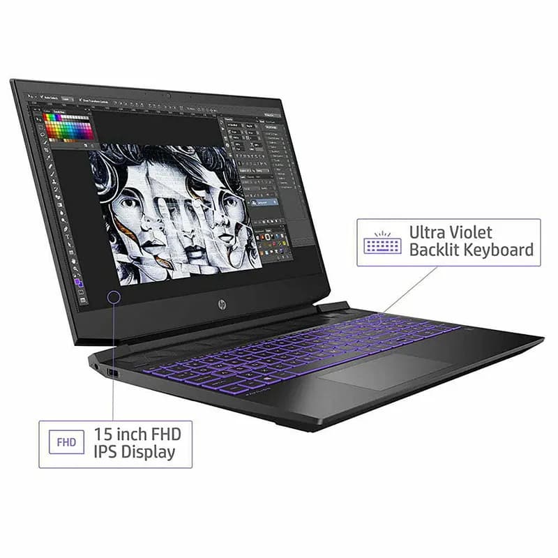 لپ تاپ استوک 15.6 اینچی اچ پی مدل Pavilion 15 Ryzen 5 پردازنده Ryzen 5 رم 16 گیگابایت حافظه 512 گیگابایت SSD — تصویر ۲