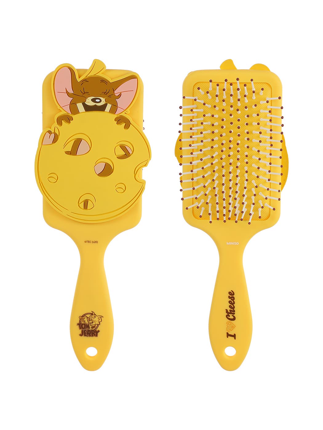 برس مو مینیسو، مدل MINISO Jerry I love cheese Collection Square Paddle Brush (Jerry)، جری، زرد، ۲۴ سانتی متر