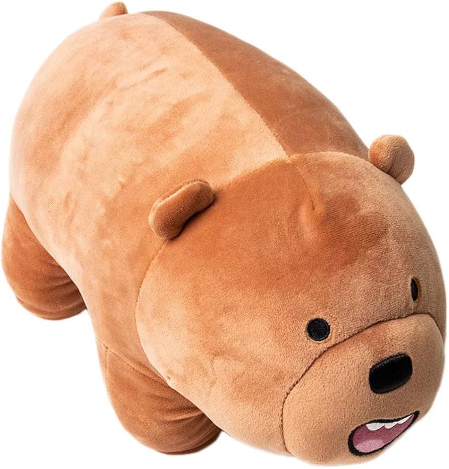 عروسک مینیسو، طرح گریزی ما خرسها، Miniso We Bare Bears Plush Toy (Grizzly)، قهوایی/ 38 سانتی متر — تصویر ۲