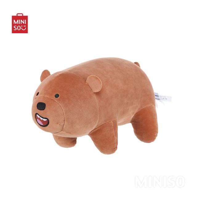 عروسک مینیسو، طرح گریزی ما خرسها، Miniso We Bare Bears Plush Toy (Grizzly)، قهوایی/ 38 سانتی متر