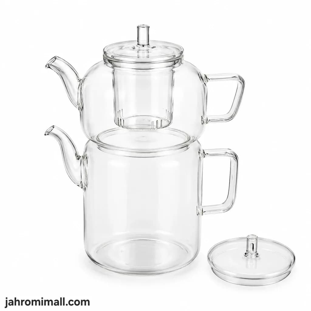 کتری و قوری استوانه پیرکس ناتالی حجم 3200L کد ۲۴۰۲۲۰A