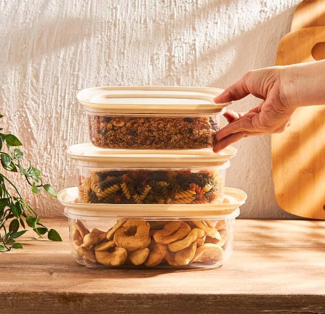 ست ظرف نگهدارنده 3 عددی امسان مدل Kita Ecru — تصویر ۳