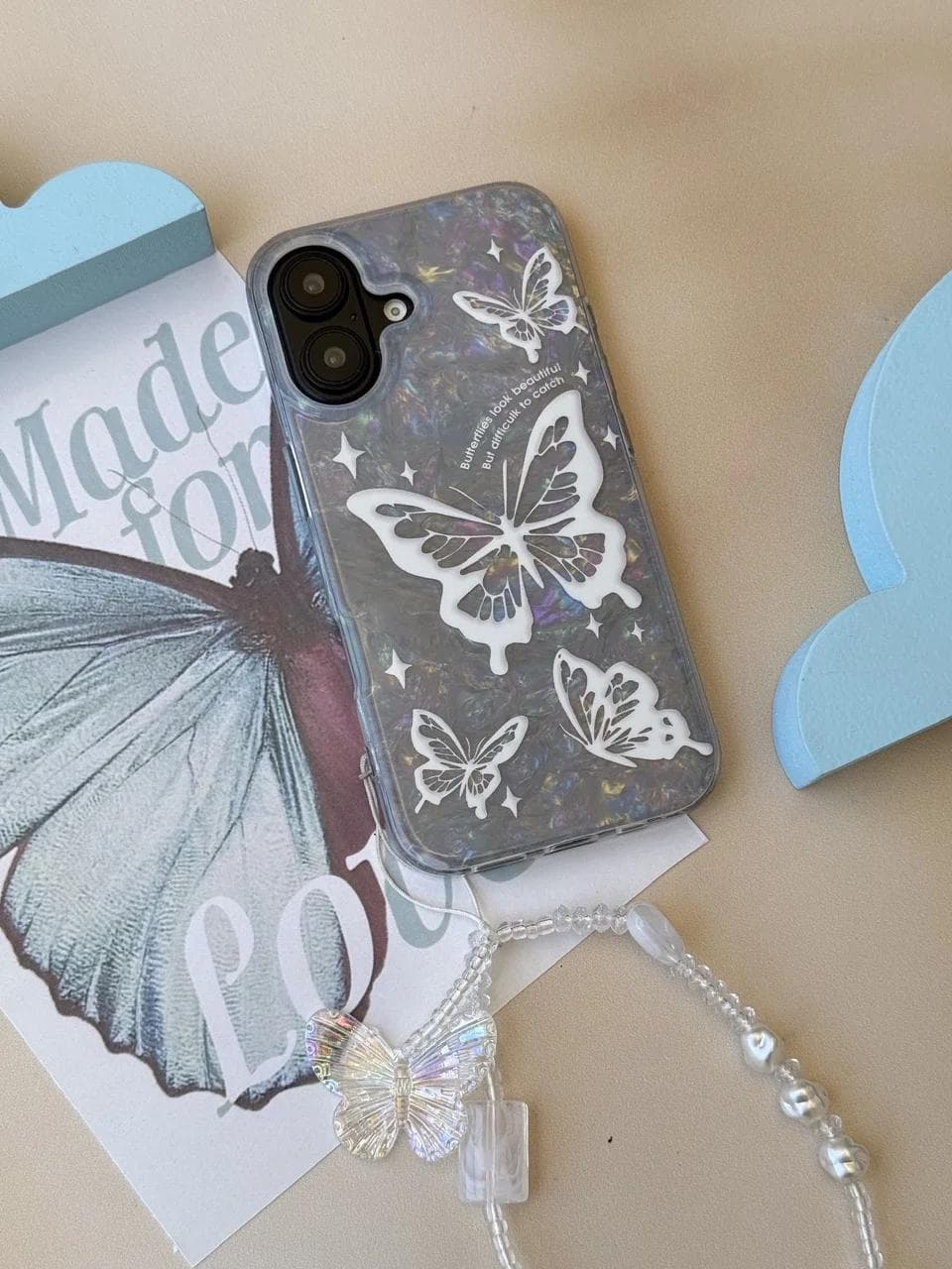 قاب Ice Butterfly با آویز (کدC2230) مناسب برای iPhone 15 — تصویر ۶