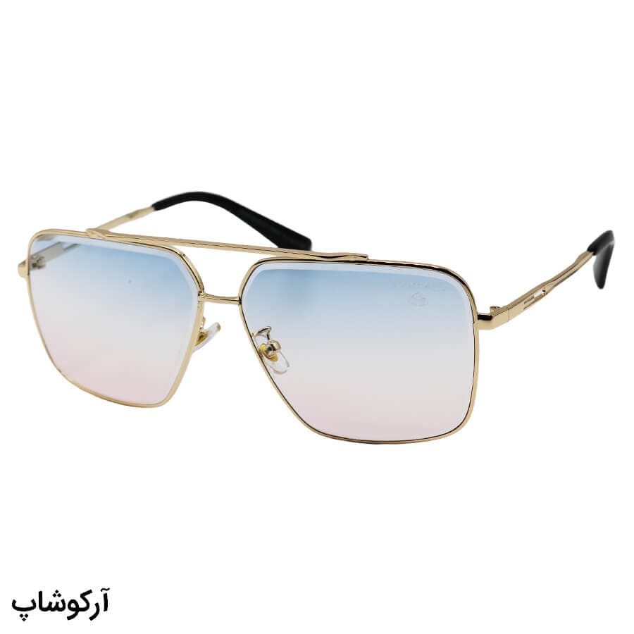عینک دید در شب Maybach با عدسی دو رنگ، فریم طلایی رنگ و شکل چند ضلعی مدل 2002
