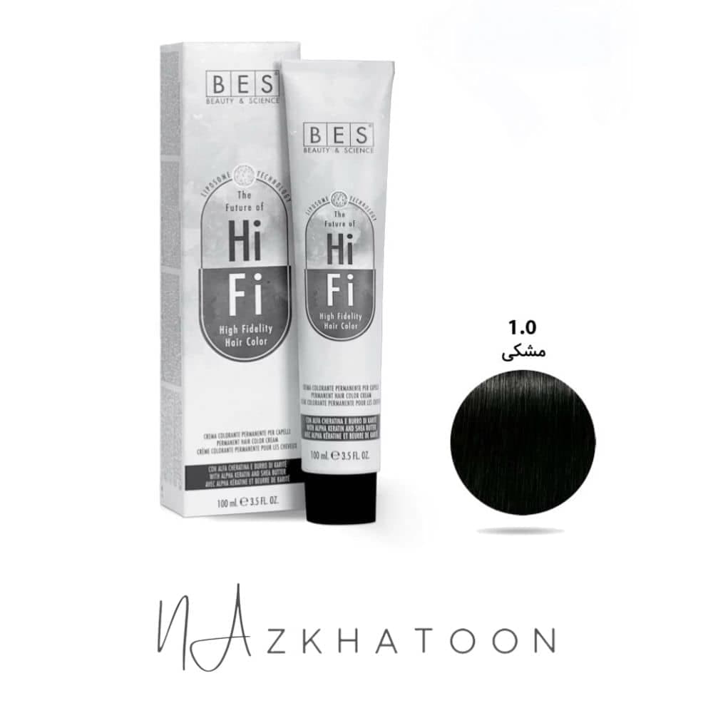 رنگ موی ۱۰۰ میل بس BES سری NATURAL شماره ۱/۰ مشکی طبیعی