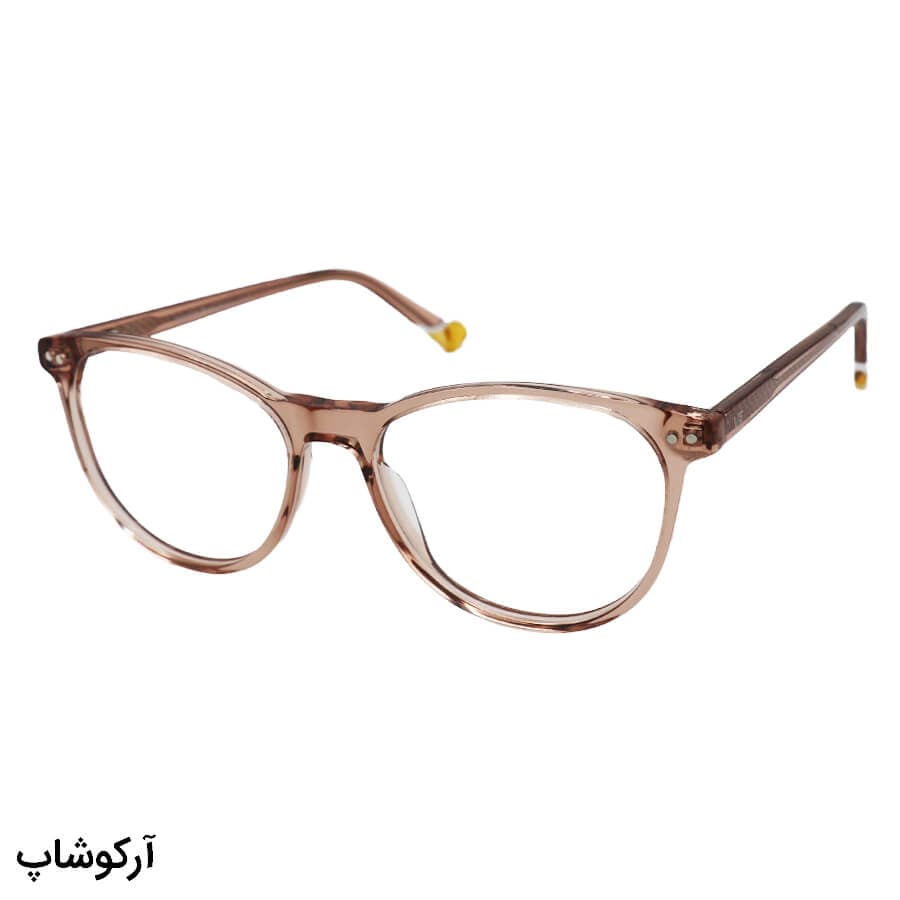 عینک طبی کاوردار با فریم ویفرر، عسلی رنگ، از جنس استات و دسته فنری Valentino Rossi مدل G5523 — تصویر ۲