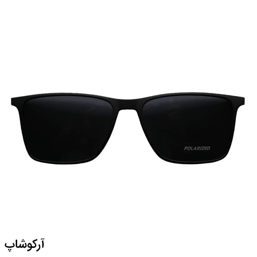 عینک طبی سایز بزرگ کاوردار با فریم مستطیلی شکل، مشکی رنگ و از جنس تی آر 90 برند کازال مدل RX7085 — تصویر ۳