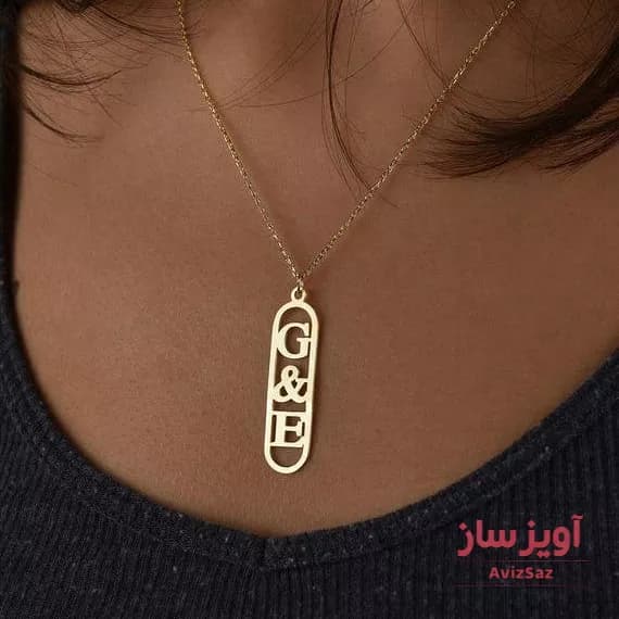 گردنبند پلاک حروف G و A کد 100392