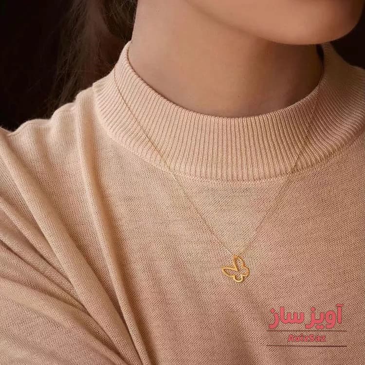 گردنبند پروانه کد 100387