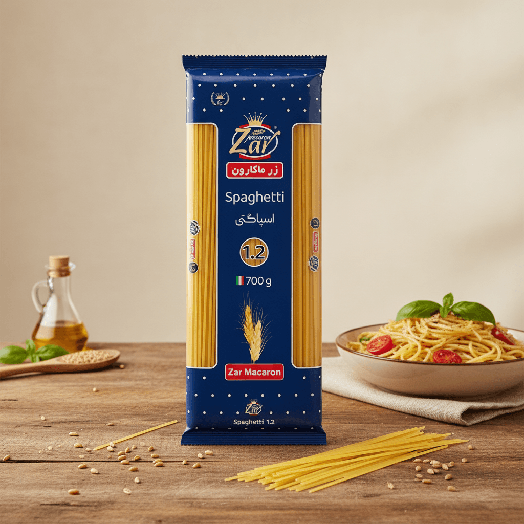 اسپاگتی قطر 1.2 زر ماکارون 700 گرم