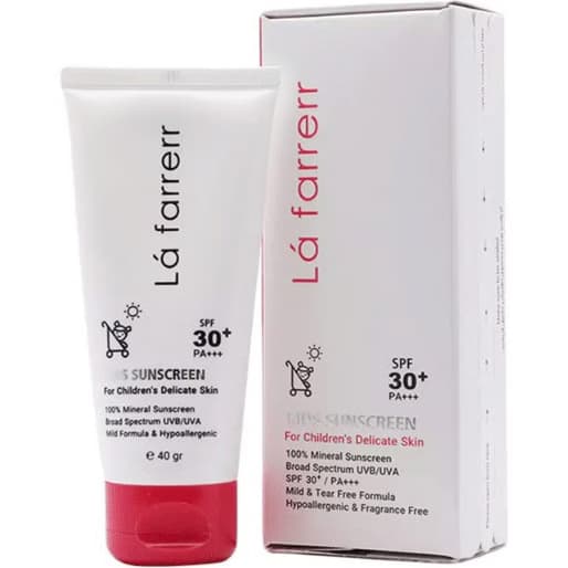 کرم ضدآفتاب SPF30 کودکان لافارر صورتی حجم 40م(1406)