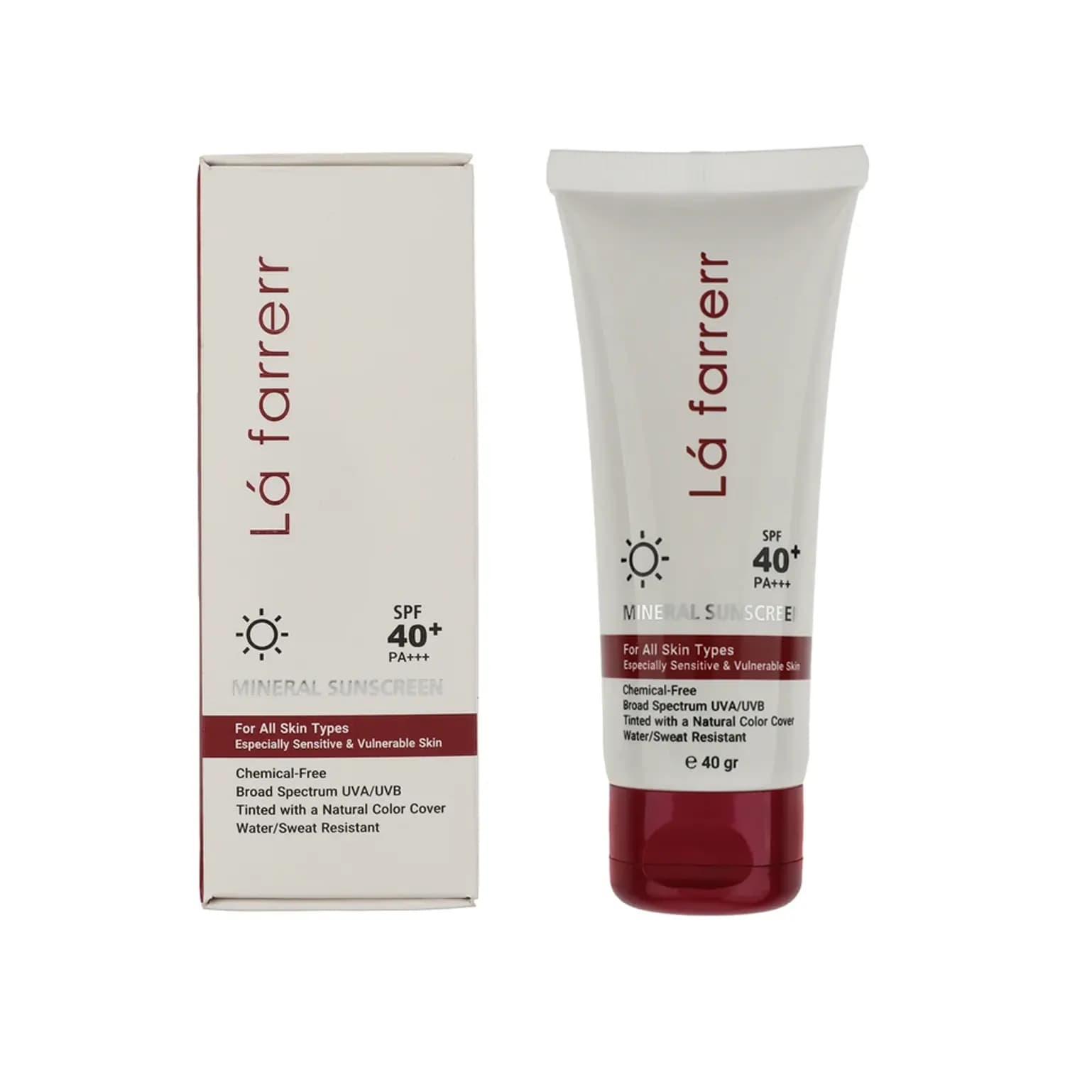 کرم ضد آفتاب مینرال SPF40 لافارر رنگی حجم 40 م(1406)