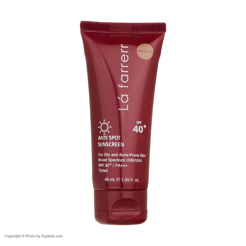 کرم ضدآفتاب و ضدلک رنگی لافارر SPF40-Medium مناسب پوست‌های چرب و مستعد آکنه(1406)
