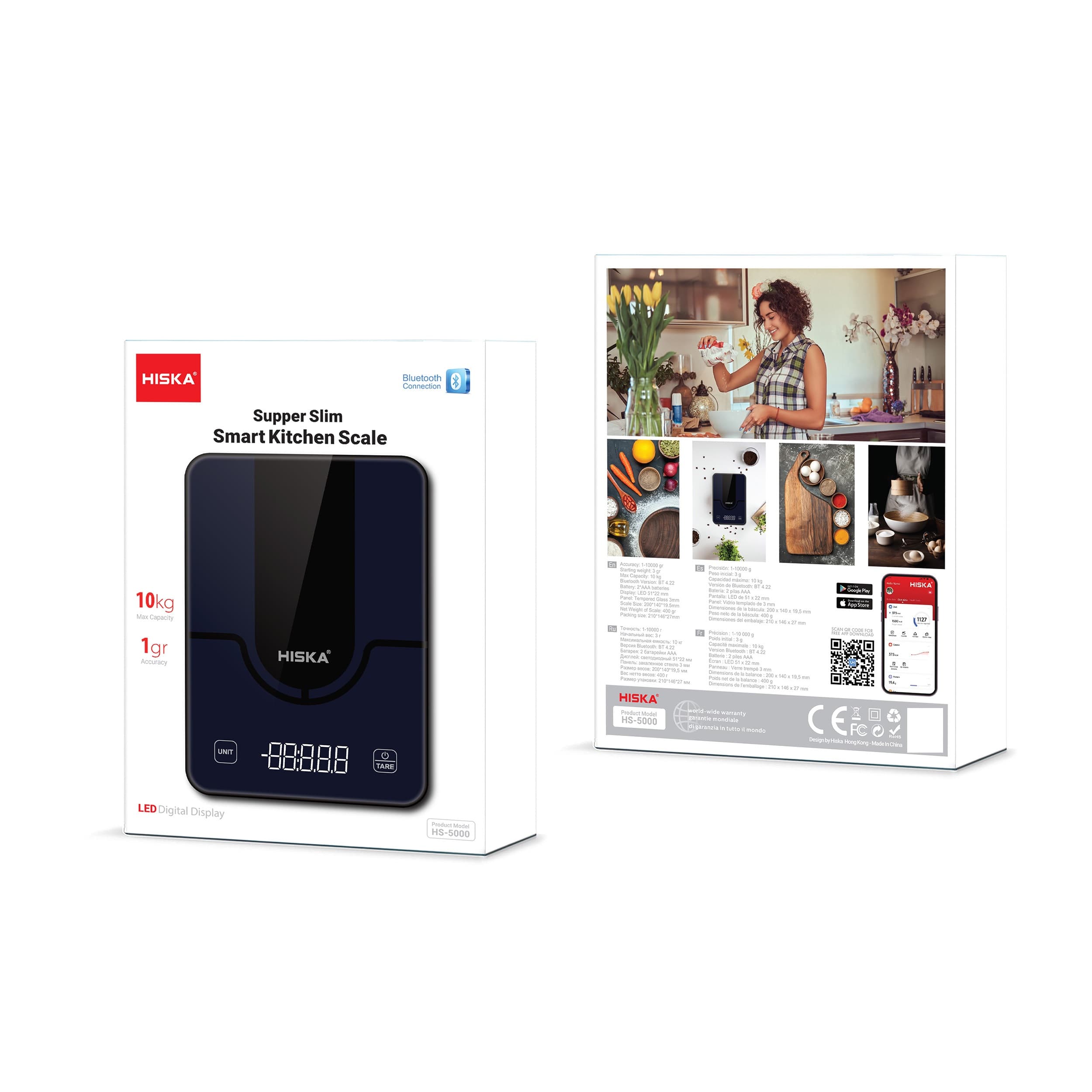 ترازو آشپزخانه دیجیتال هیسکا مدل HS-5000 حداکثر ظرفیت قابل اندازه‌گیری ۱۰ کیلوگرم با دقت اندازه‌گیری 1 گرم — تصویر ۴