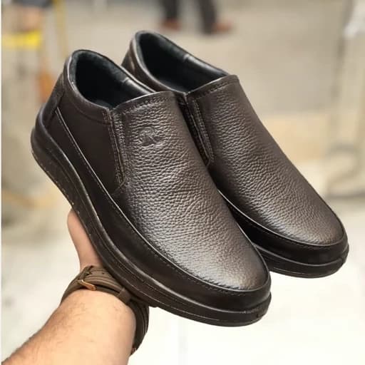 کفش چرم طبی مردانه مدل گالاس سوخته(479)