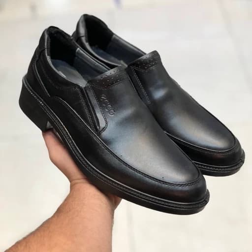 کفش چرم مجلسی صافتی مردانه مشکی(429)