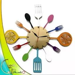 ساعت دیواری طرح آشپزخانه رنگارنگ کد 35 (پس کرایه) — تصویر ۲