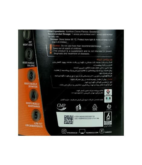 پروتئین وی ایزوله 100% تی جی ای ماسل 1000 گرمی — تصویر ۳