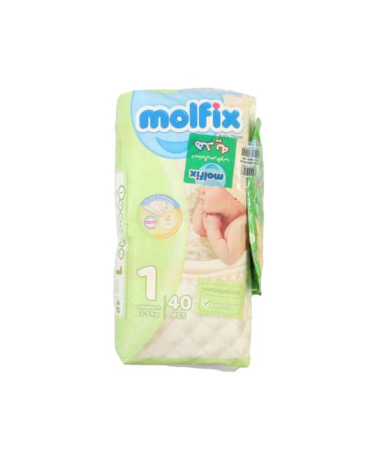 پوشک کامل بچه سایز 1 نوزادی مولفیکس 40 عددی