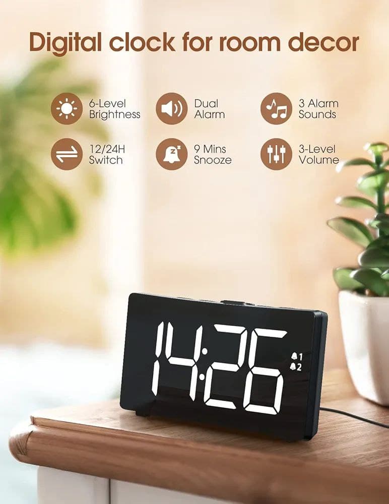 ساعت رومیزی خمیده Electronic Alarm clock مدل TCA-245 — تصویر ۵