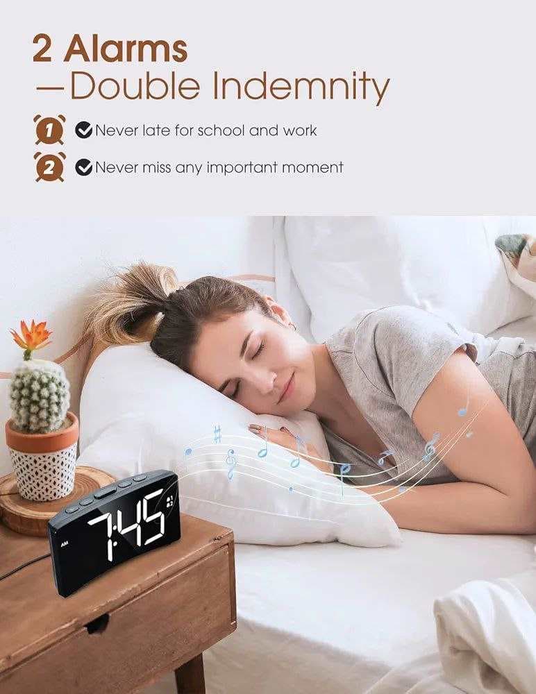 ساعت رومیزی خمیده Electronic Alarm clock مدل TCA-245 — تصویر ۴