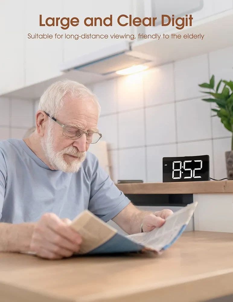 ساعت رومیزی خمیده Electronic Alarm clock مدل TCA-245 — تصویر ۳