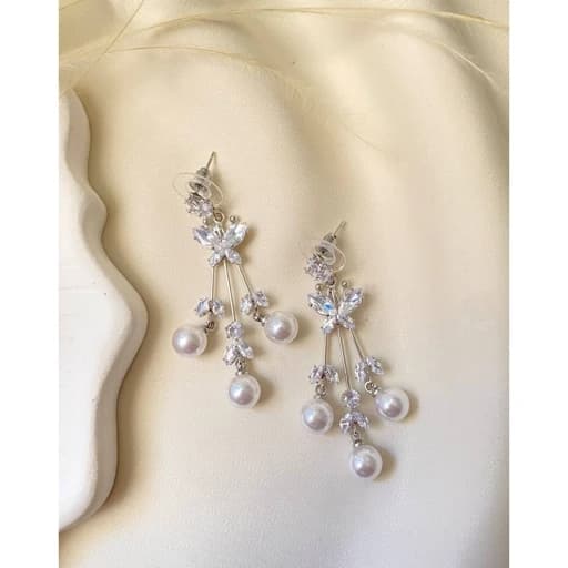 گوشواره نقره ای جواهری