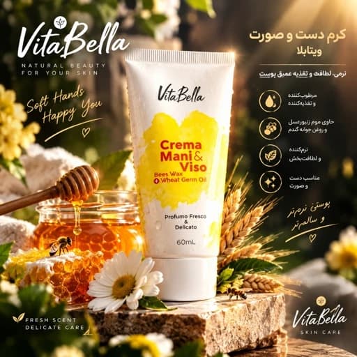 کرم صورت موم زنبور ویتابلا / حاوی روغن جوانه گندم